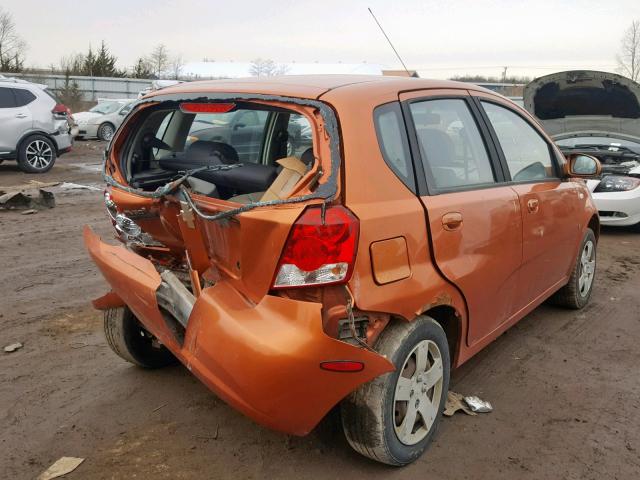 KL1TD66647B781854 - 2007 CHEVROLET AVEO BASE ნარინჯისფერი ფოტო 4