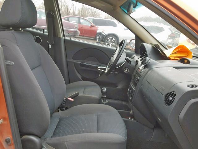KL1TD66647B781854 - 2007 CHEVROLET AVEO BASE ნარინჯისფერი ფოტო 5