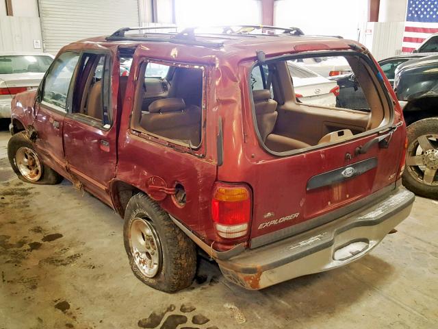 1FMZU32E6XZA05694 - 1999 FORD EXPLORER RED photo 3