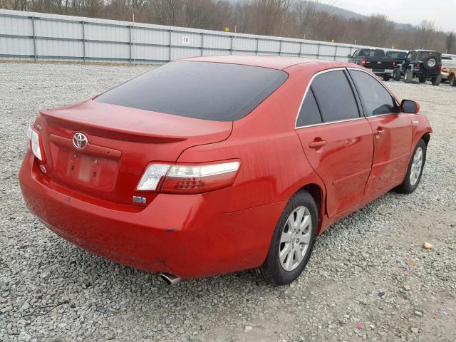 4T1BB46K98U056179 - 2008 TOYOTA CAMRY HYBR RED photo 4