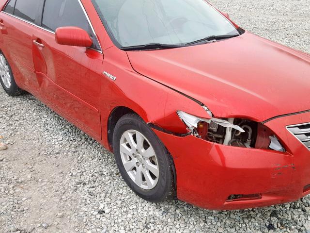 4T1BB46K98U056179 - 2008 TOYOTA CAMRY HYBR RED photo 9