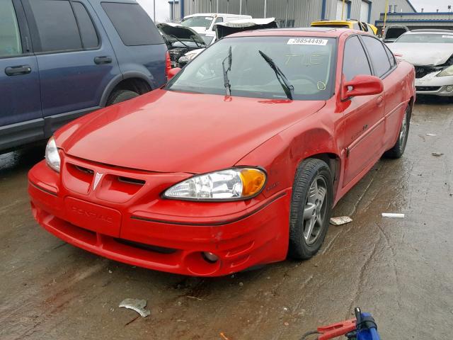 1G2NW52E01C112098 - 2001 PONTIAC GRAND AM G RED photo 2