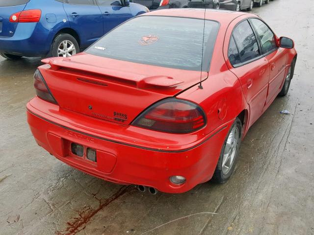 1G2NW52E01C112098 - 2001 PONTIAC GRAND AM G RED photo 4