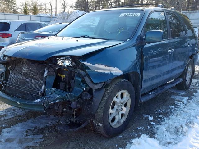 2HNYD18632H001092 - 2002 ACURA MDX TOURIN GREEN photo 2