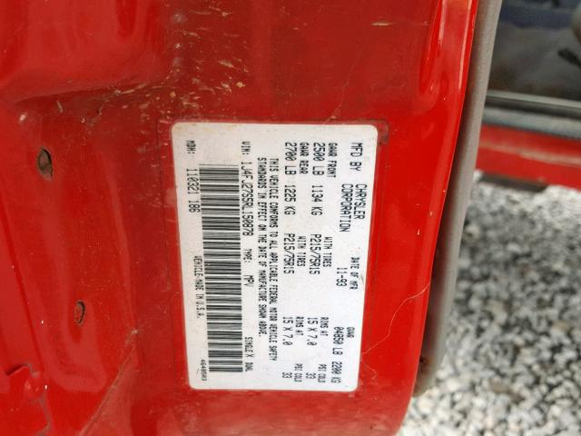 1J4FJ27S5RL150878 - 1994 JEEP CHEROKEE S RED photo 10