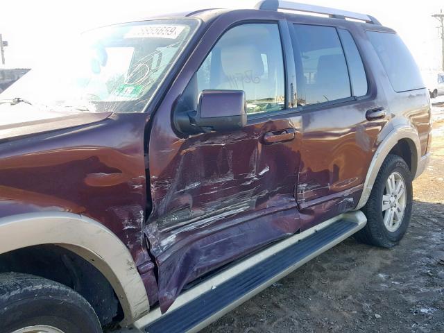 1FMEU74E46UA37350 - 2006 FORD EXPLORER E BURGUNDY photo 9