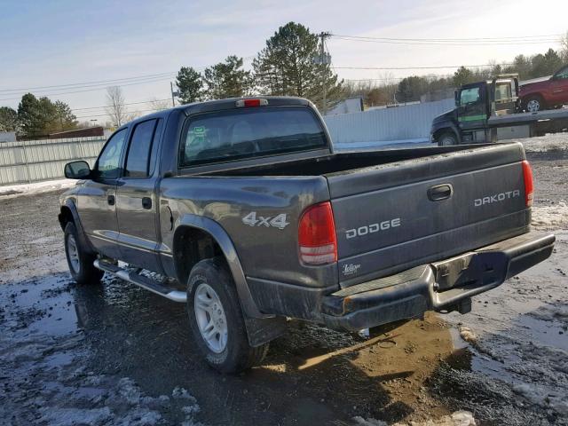 1D7HG38N64S561481 - 2004 DODGE DAKOTA QUA GRAY photo 3