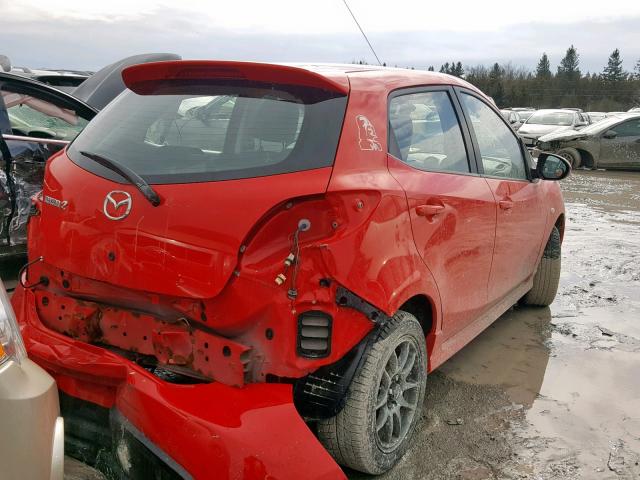 JM1DE1HY6B0112646 - 2011 MAZDA MAZDA2 RED photo 4