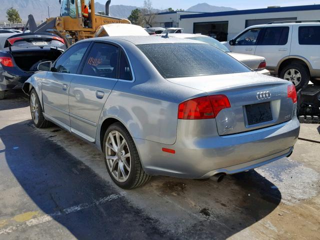 WAUAF78E58A044462 - 2008 AUDI A4 2.0T SILVER photo 3