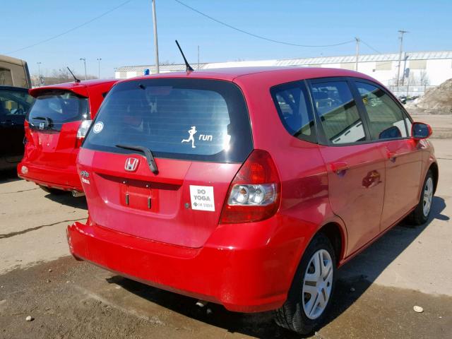 JHMGD38487S027939 - 2007 HONDA FIT RED photo 4