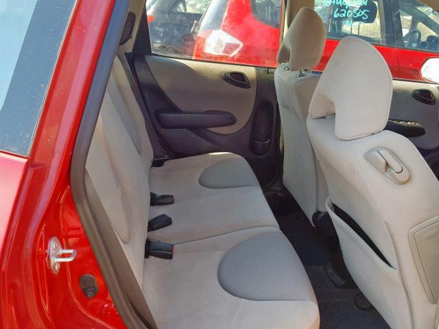 JHMGD38487S027939 - 2007 HONDA FIT RED photo 6