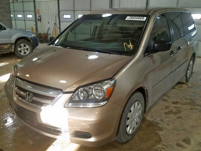 5FNRL38226B108488 - 2006 HONDA ODYSSEY LX TAN photo 2