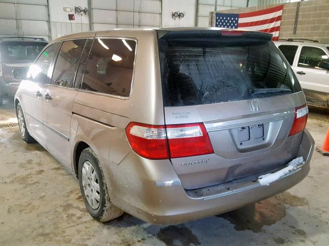 5FNRL38226B108488 - 2006 HONDA ODYSSEY LX TAN photo 3