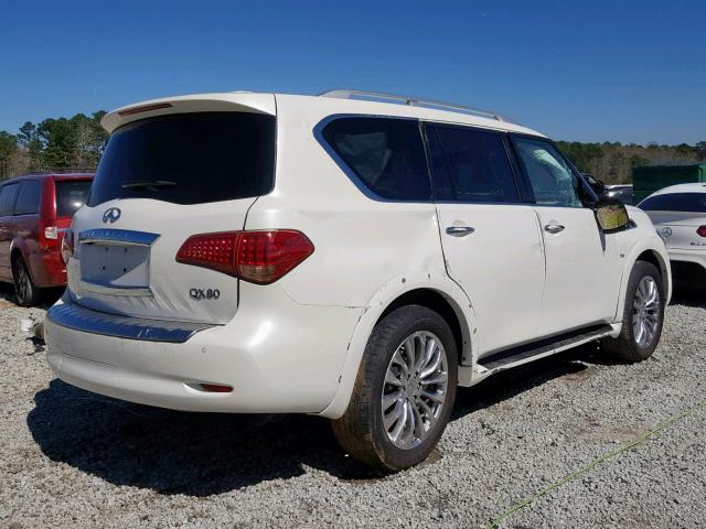 JN8AZ2NDXF9770880 - 2015 INFINITI QX80 WHITE photo 4