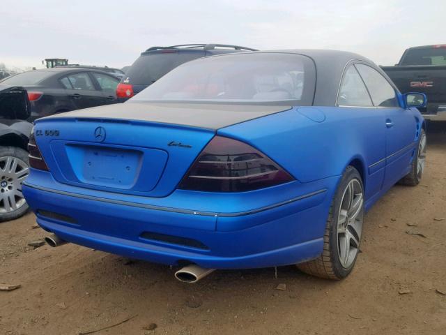 WDBPJ78J72A025474 - 2002 MERCEDES-BENZ CL 600 BLUE photo 4