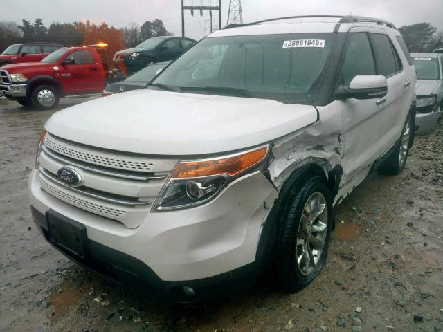 1FM5K8F87EGC34139 - 2014 FORD EXPLORER L WHITE photo 2