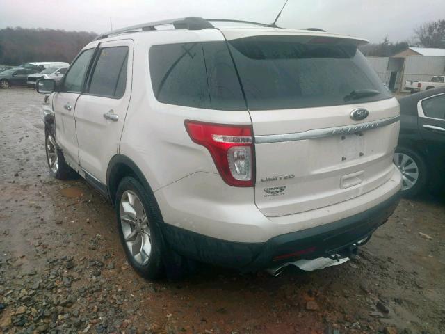 1FM5K8F87EGC34139 - 2014 FORD EXPLORER L WHITE photo 3