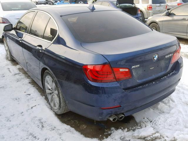 WBAXH5C50DDW13470 - 2013 BMW 528 XI BLUE photo 3