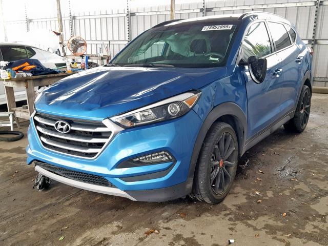 KM8J33A26HU447414 - 2017 HYUNDAI TUCSON LIM BLUE photo 2