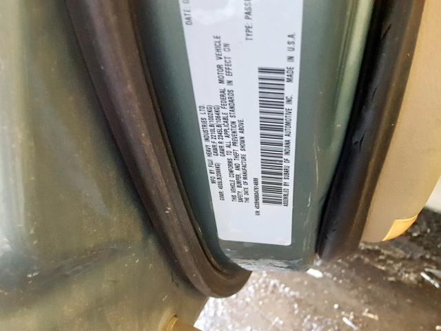 4S3BH686047614699 - 2004 SUBARU LEGACY OUT GREEN photo 10