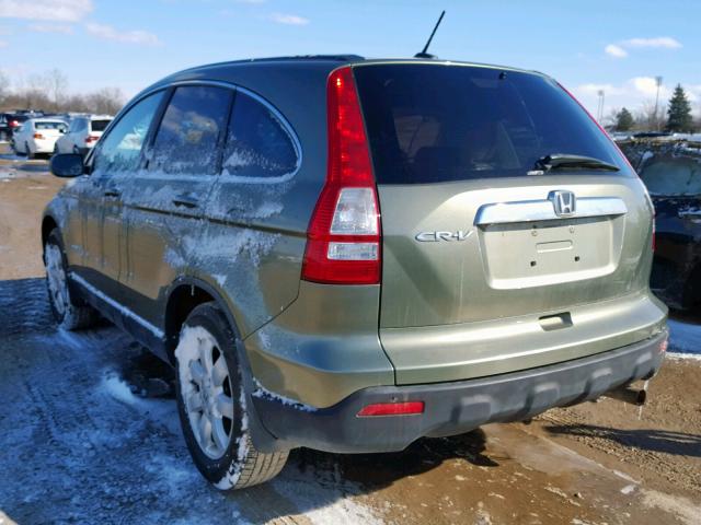 5J6RE48778L040730 - 2008 HONDA CR-V EXL GREEN photo 3