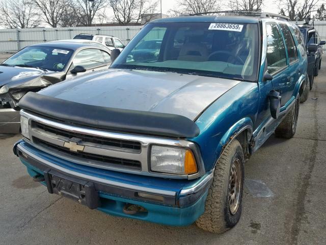 1GNDT13W7S2105633 - 1995 CHEVROLET BLAZER BLUE photo 2