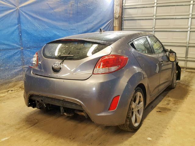 KMHTC6AD5EU203972 - 2014 HYUNDAI VELOSTER GRAY photo 4