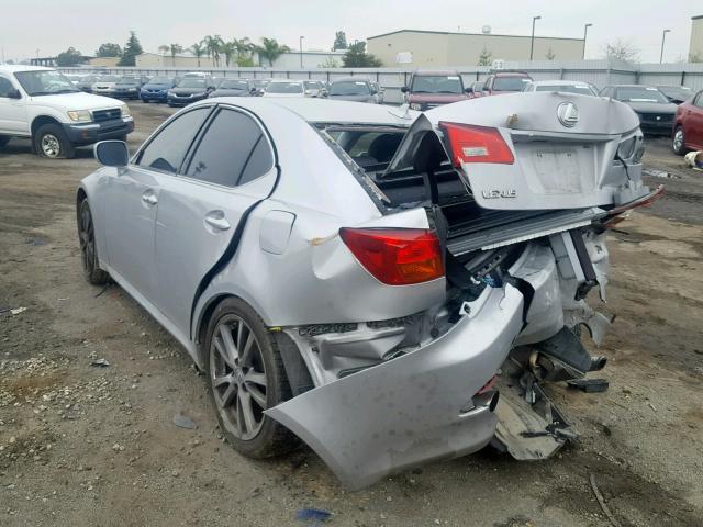 JTHBK262582075590 - 2008 LEXUS IS 250 SILVER photo 3