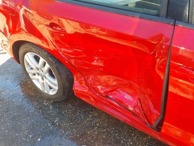 3VW2K7AJ2FM223727 - 2015 VOLKSWAGEN JETTA BASE RED photo 9