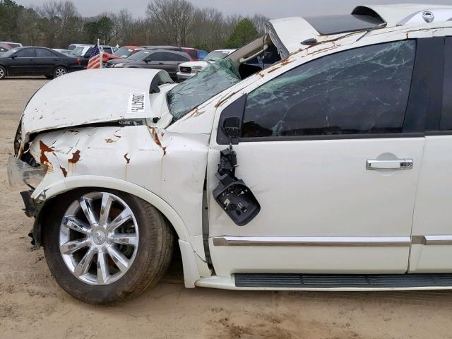 5N3AA08C38N901395 - 2008 INFINITI QX56 WHITE photo 9