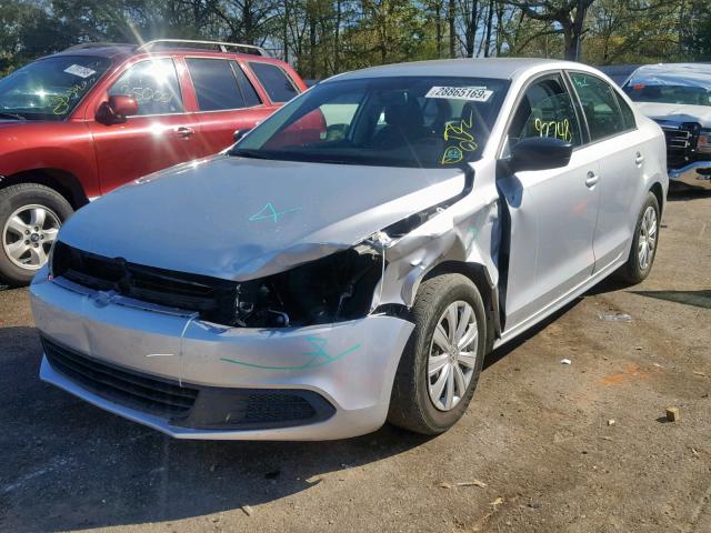 3VW2K7AJ0EM310170 - 2014 VOLKSWAGEN JETTA BASE SILVER photo 2