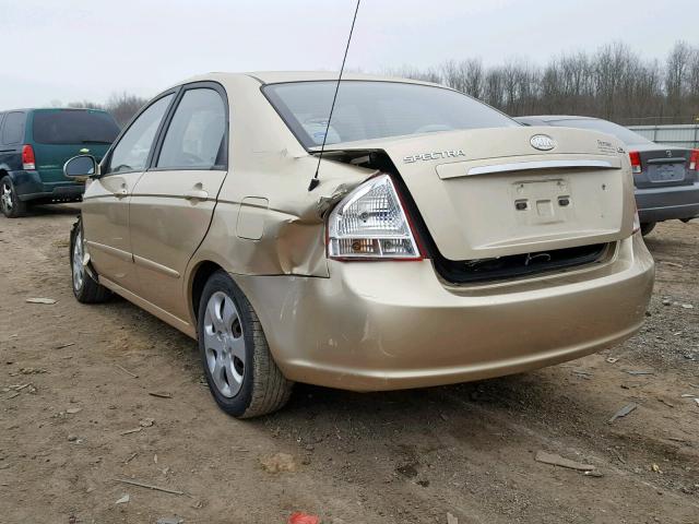 KNAFE221895657882 - 2009 KIA SPECTRA EX BEIGE photo 3