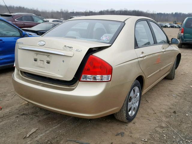 KNAFE221895657882 - 2009 KIA SPECTRA EX BEIGE photo 4