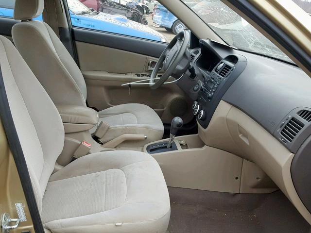 KNAFE221895657882 - 2009 KIA SPECTRA EX BEIGE photo 5