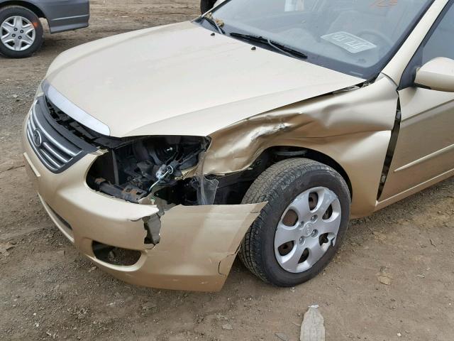 KNAFE221895657882 - 2009 KIA SPECTRA EX BEIGE photo 9