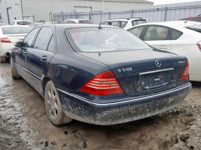 WDBNG84JX3A358593 - 2003 MERCEDES-BENZ S 500 4MAT BLUE photo 3