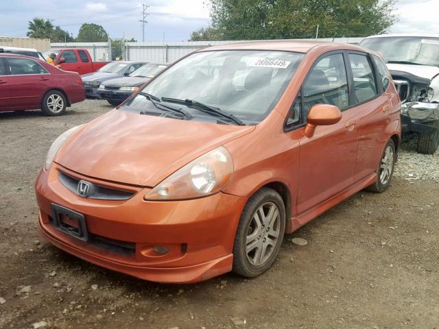 JHMGD38608S038744 - 2008 HONDA FIT ORANGE photo 2