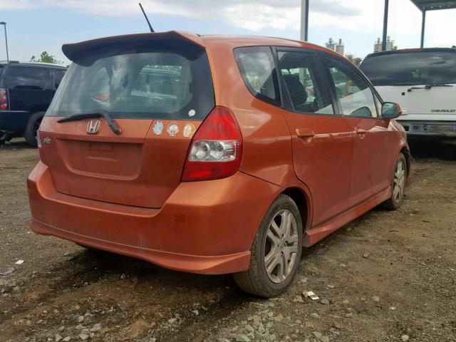 JHMGD38608S038744 - 2008 HONDA FIT ORANGE photo 4