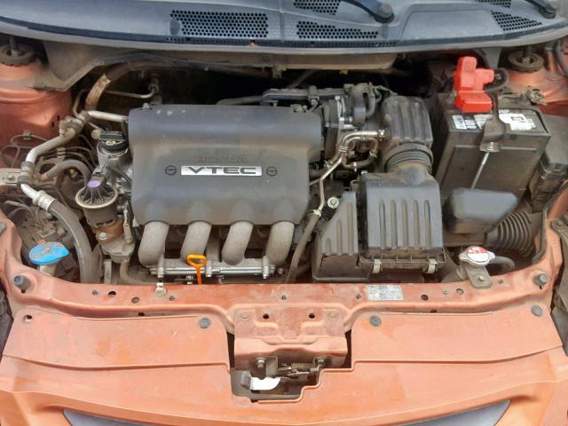 JHMGD38608S038744 - 2008 HONDA FIT ORANGE photo 7