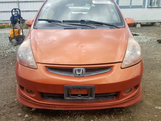 JHMGD38608S038744 - 2008 HONDA FIT ORANGE photo 9