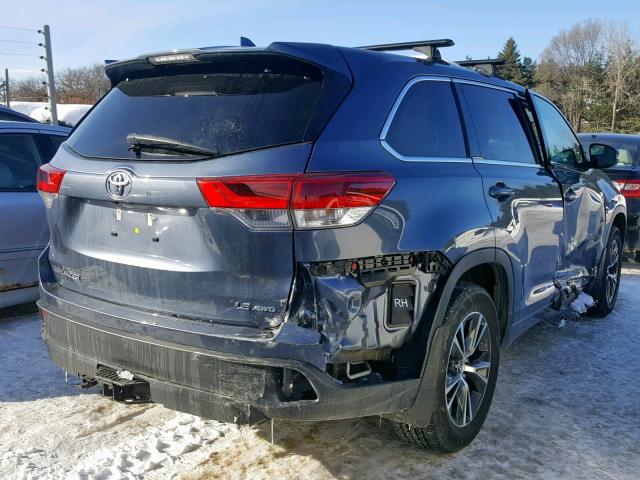 5TDBZRFH2JS827531 - 2018 TOYOTA HIGHLANDER GRAY photo 4