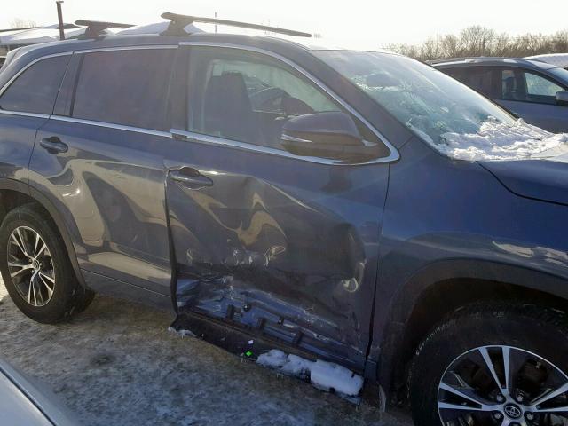 5TDBZRFH2JS827531 - 2018 TOYOTA HIGHLANDER GRAY photo 9