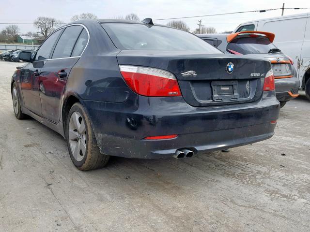 WBANV13518CZ55949 - 2008 BMW 528 XI BLACK photo 3