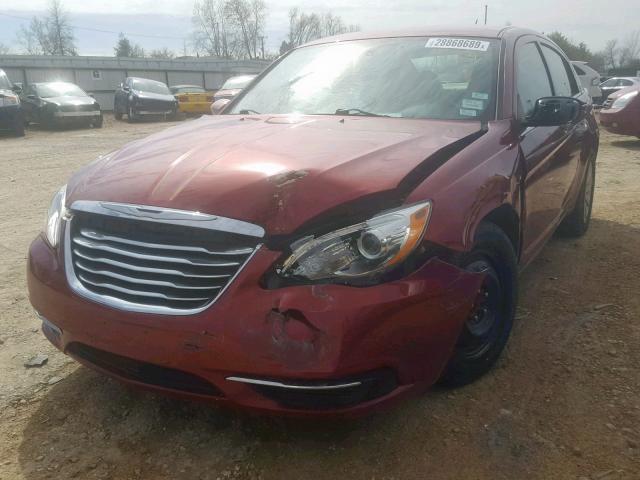 1C3CCBBB5DN627451 - 2013 CHRYSLER 200 TOURIN RED photo 2