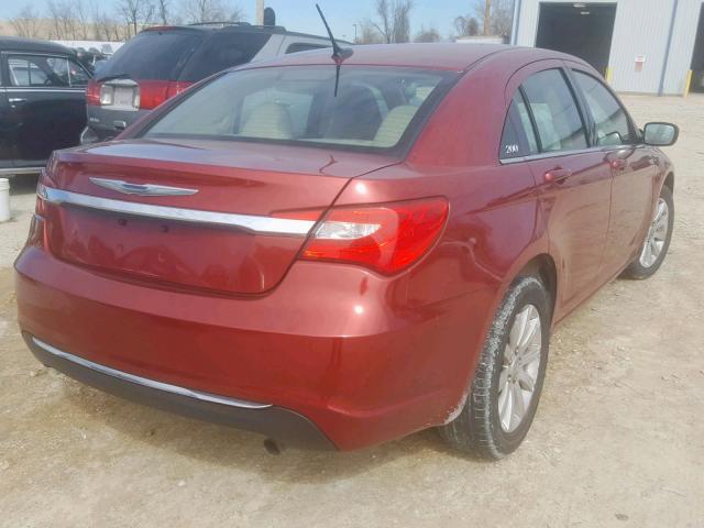 1C3CCBBB5DN627451 - 2013 CHRYSLER 200 TOURIN RED photo 4