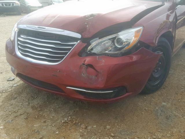 1C3CCBBB5DN627451 - 2013 CHRYSLER 200 TOURIN RED photo 9