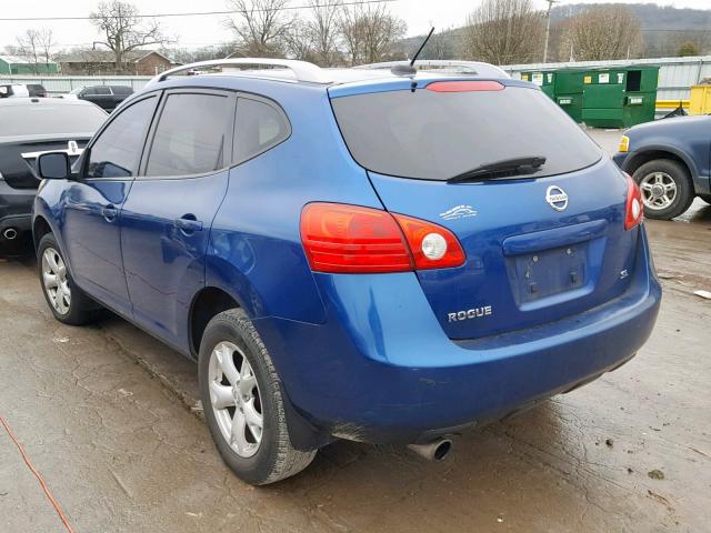 JN8AS58T78W013917 - 2008 NISSAN ROGUE S BLUE photo 3