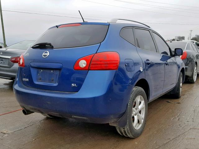 JN8AS58T78W013917 - 2008 NISSAN ROGUE S BLUE photo 4