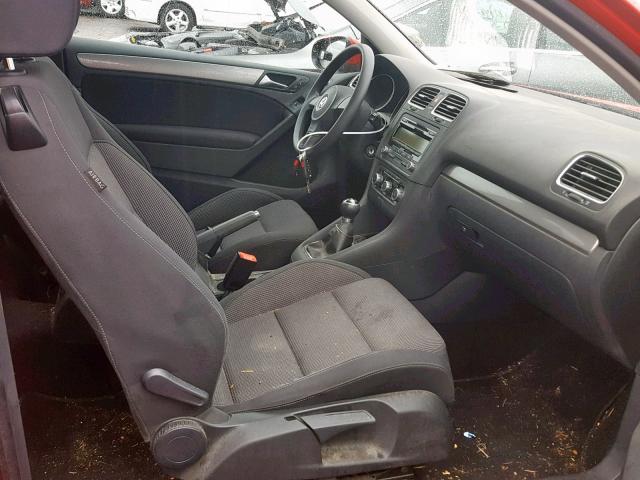 WVWAB7AJ1BW043647 - 2011 VOLKSWAGEN GOLF 红色 照片 5