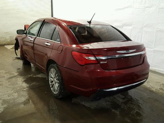 1C3CCBCG6CN305622 - 2012 CHRYSLER 200 LIMITE BURGUNDY photo 3